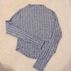 Mock neck ribbed sweater
